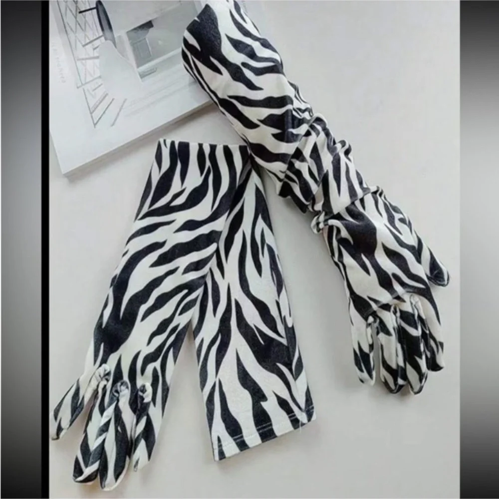 Zebra Print Women's Long Gloves